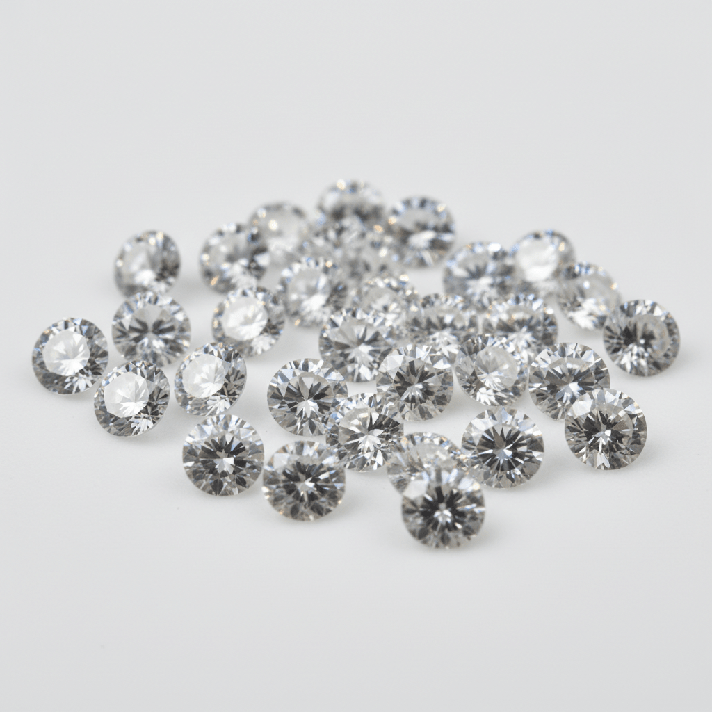 White Moissanite Melee 2.0mm – 1 Carat Lot | Round Brilliant | Loose Lab - Grown - Gemstone Portal