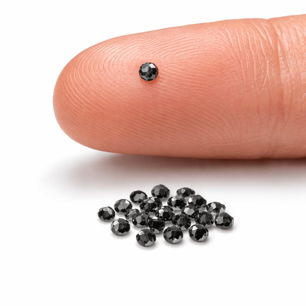 2mm 0.03 ct Lab Black Moissanite - Gemstone Portal