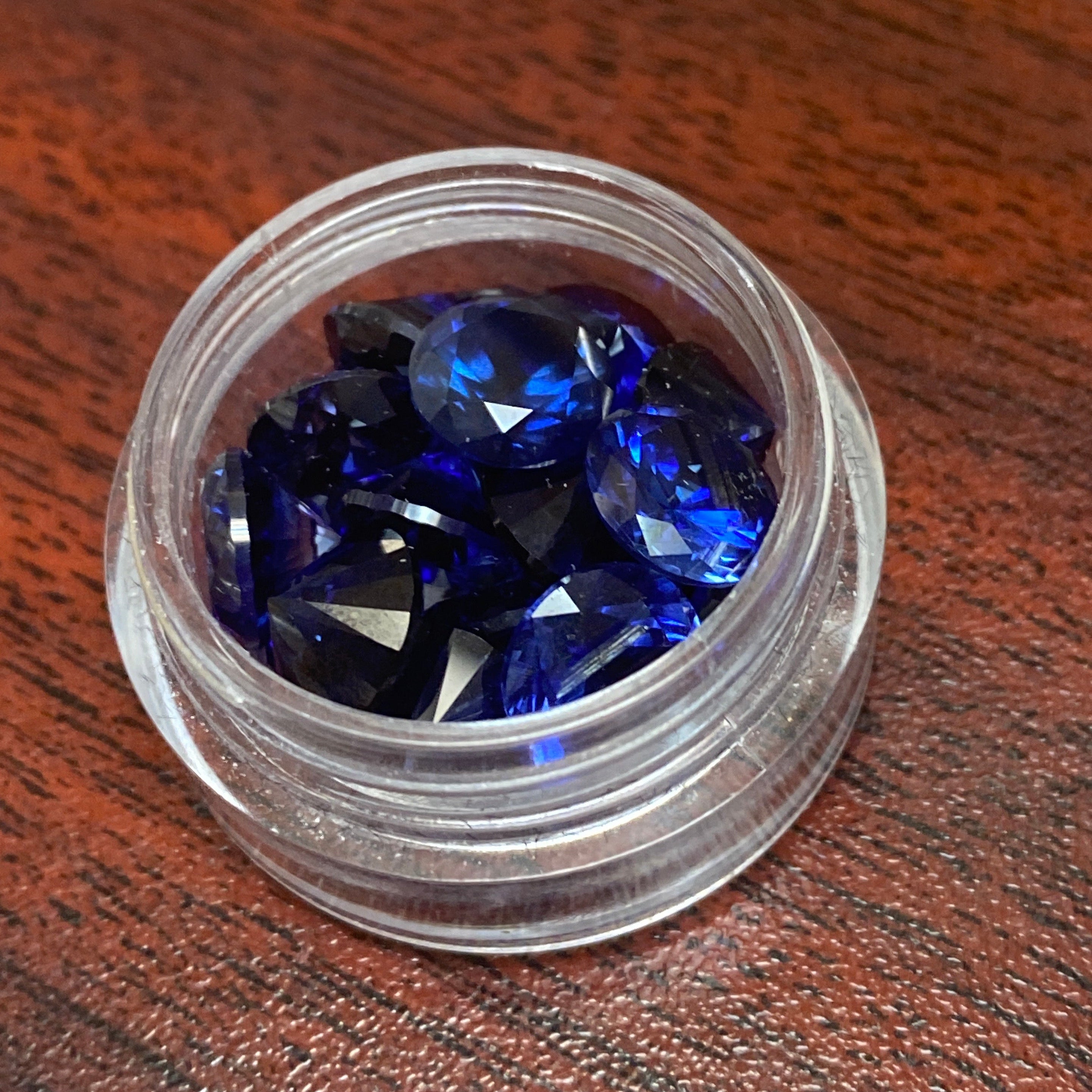 8.0mm Medium-light Vivid Blue Round Lab-Grown Sapphire -GemstonePortal
