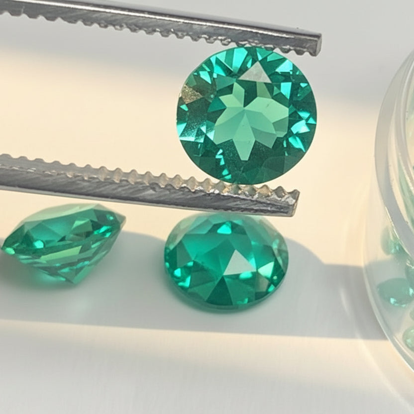 Round Lab - Grown Emerald 4.0 mm - Gemstone Portal