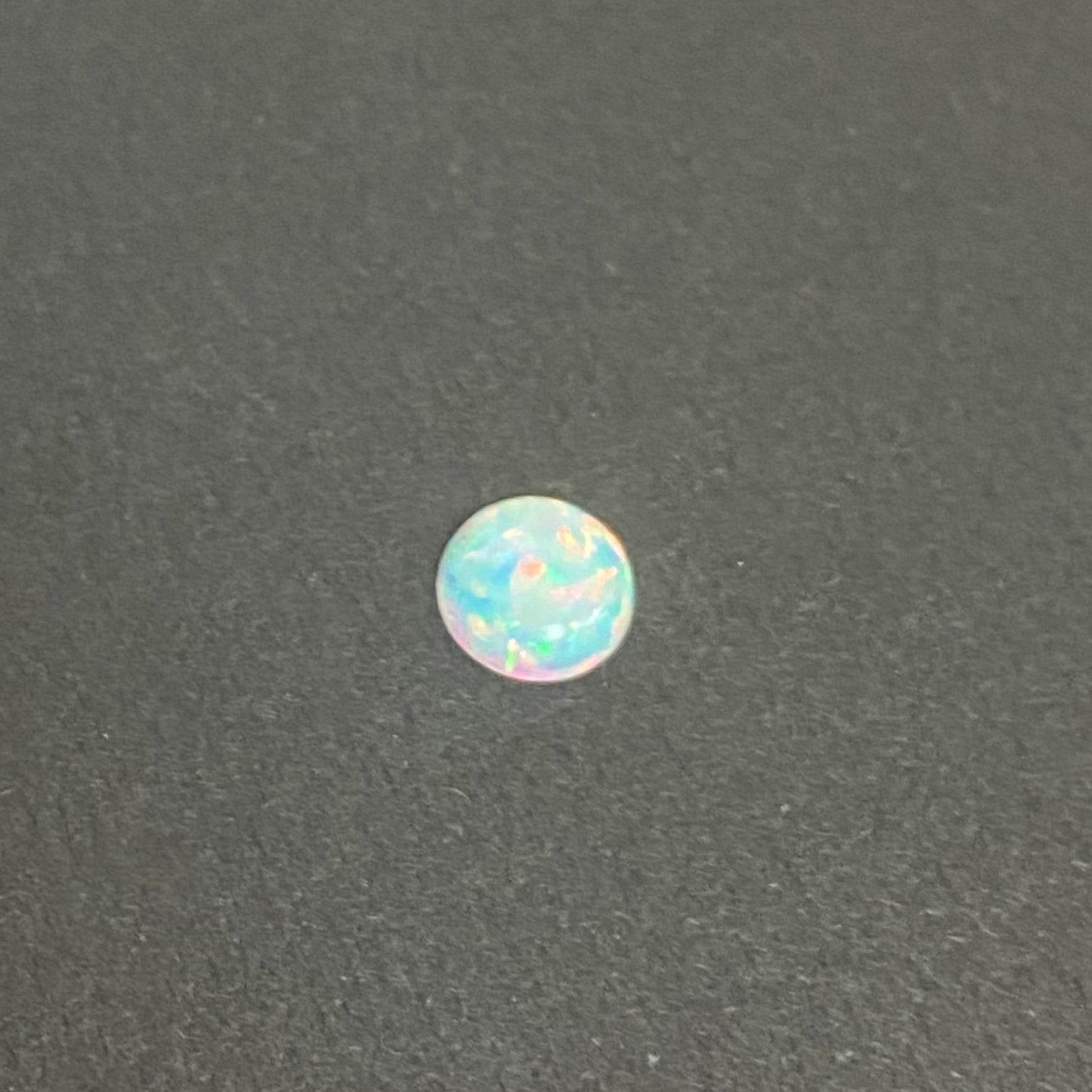 White Fire Reconstructed Opal Round Flat Cabochon - Gemstone Portal