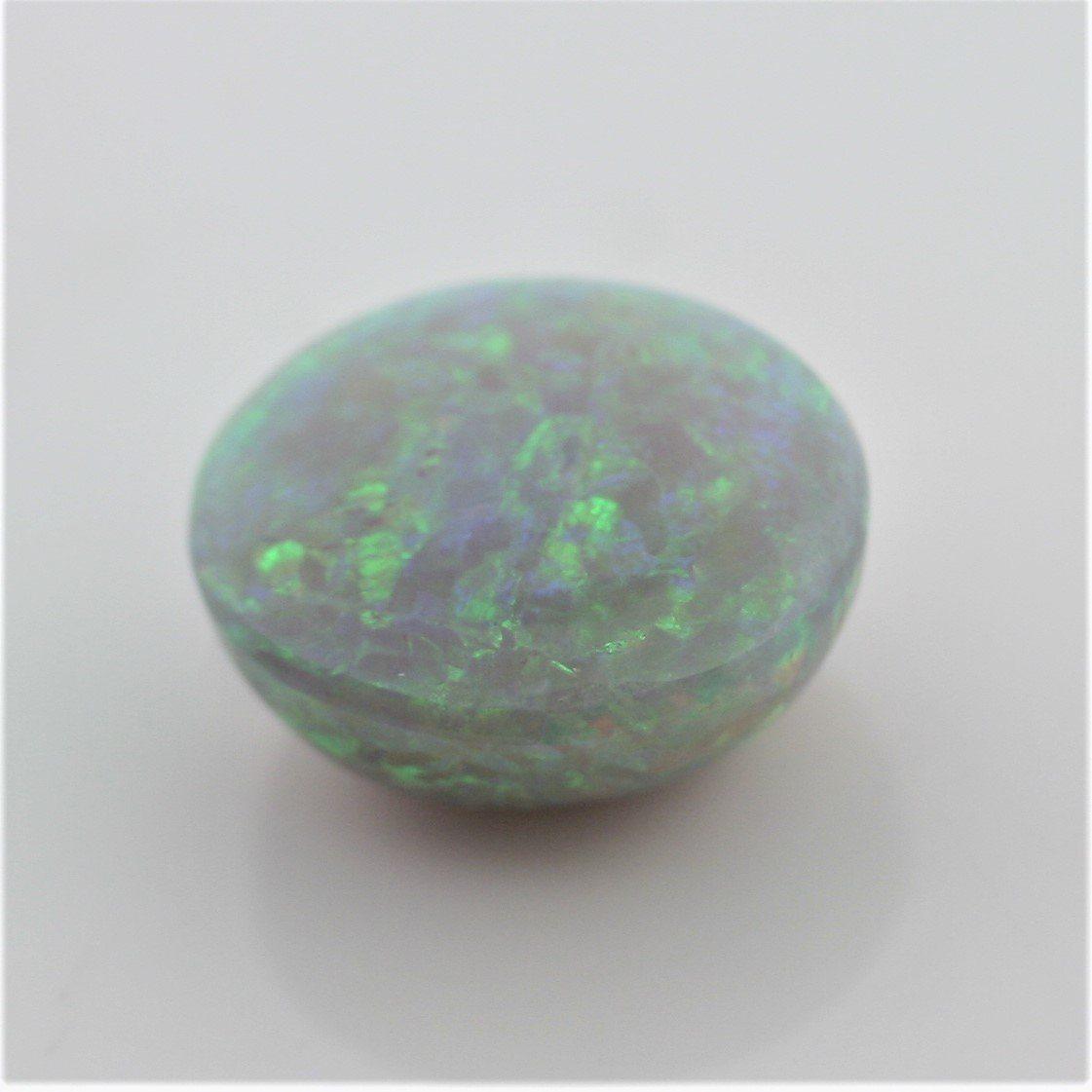 4.67 Carat Dark Opal Cabochon - Green Orange Blue Fire - Gemstone Portal