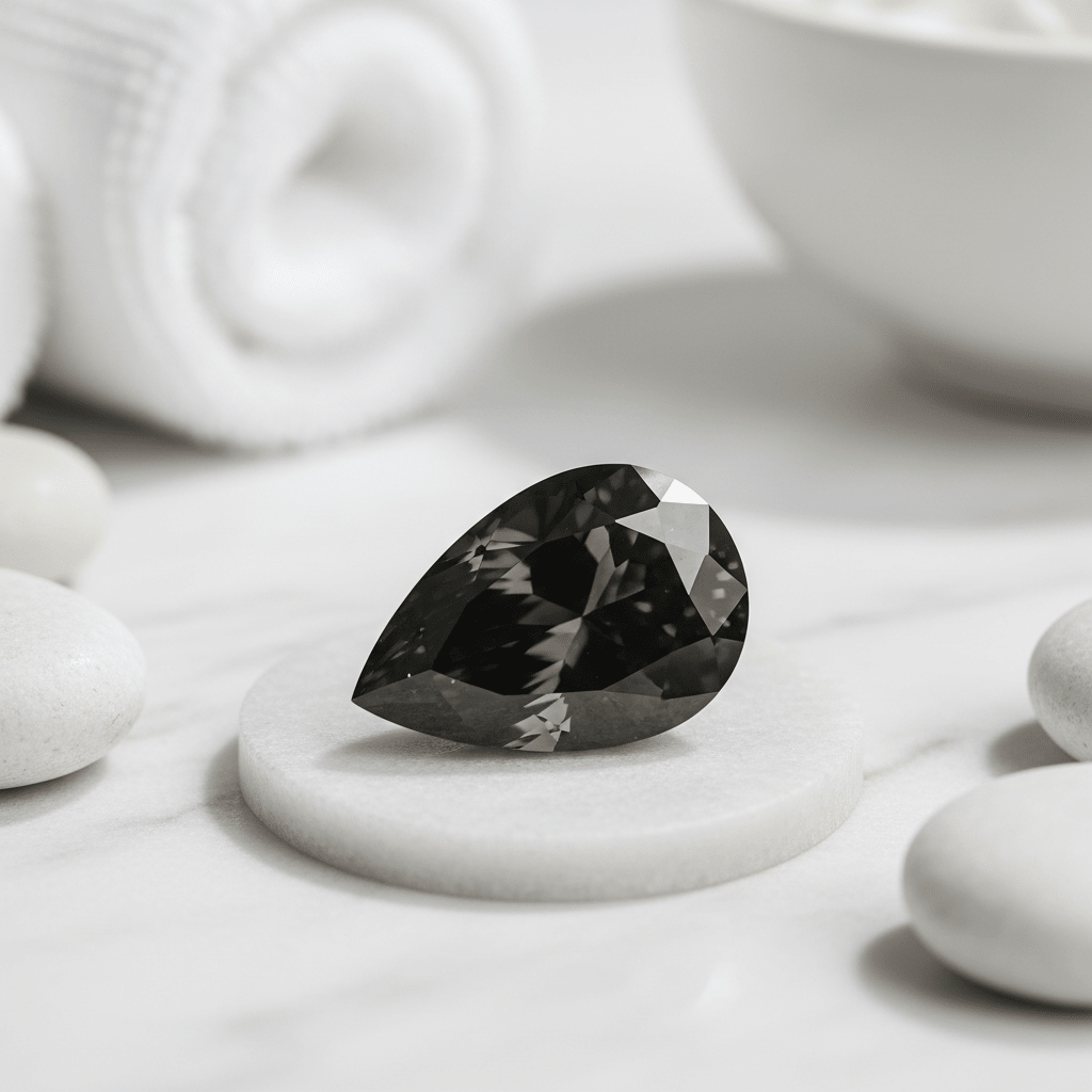 Black Moissanite Pear 5x3mm | Lab - Grown Gemstone - Gemstone Portal