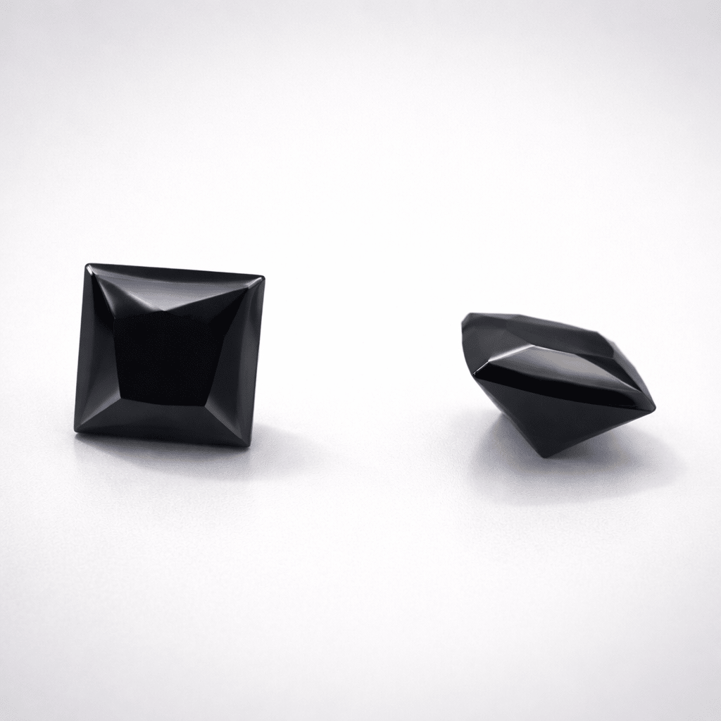 Black Moissanite Square Princess Cut - Premium Lab - Grown Gemstone - Gemstone Portal