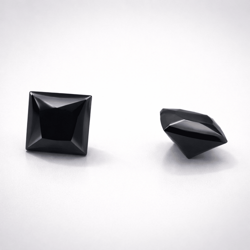 7×7mm Black Moissanite Square Princess Cut - Premium Lab - Grown Gemstone - Gemstone Portal