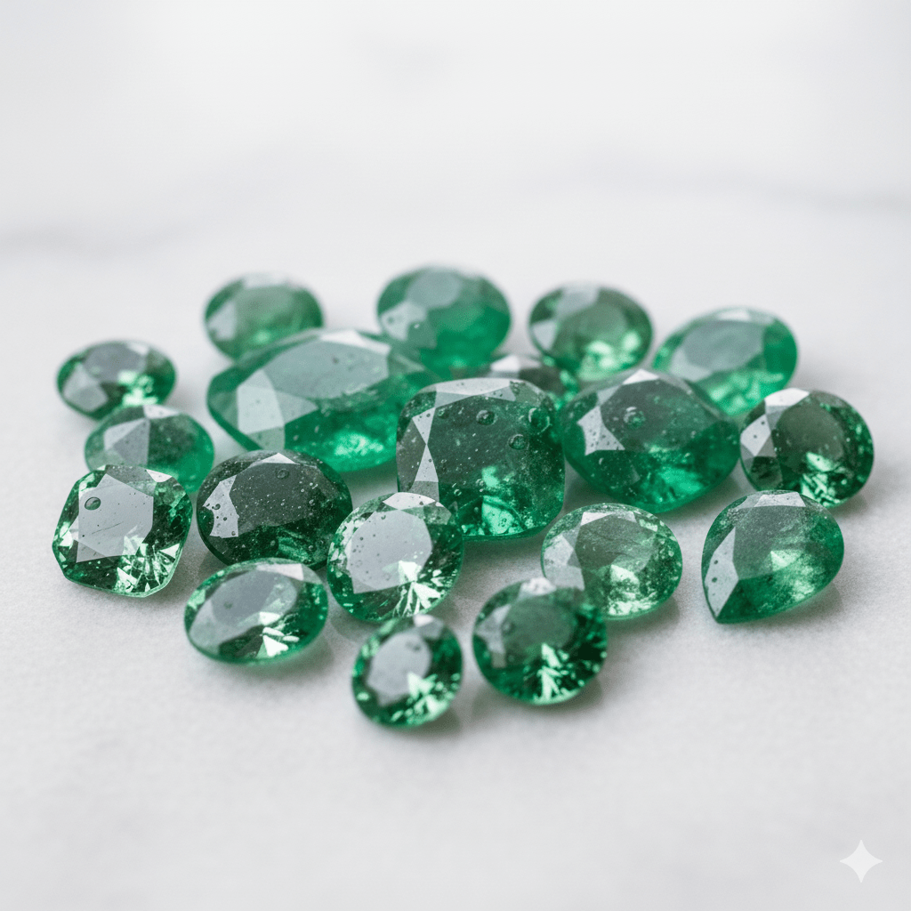 Lab - Grown Emerald Round Faceted Gemstone - Gemstone Portal