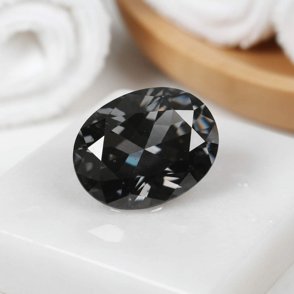Black Moissanite - Oval Cut 9x7mm | Lab - Grown Gemstone - Gemstone Portal