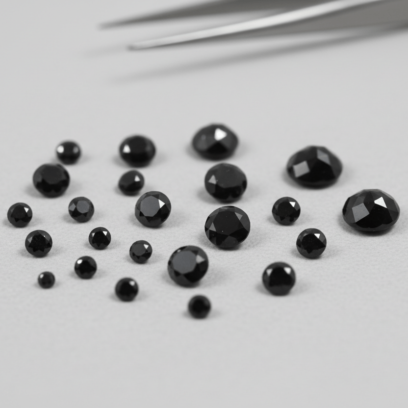 Round Black Moissanite 4.5 mm - Gemstone Portal