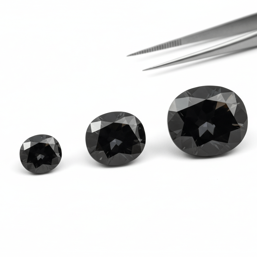 Round Black Moissanite 5.5 mm - Gemstone Portal