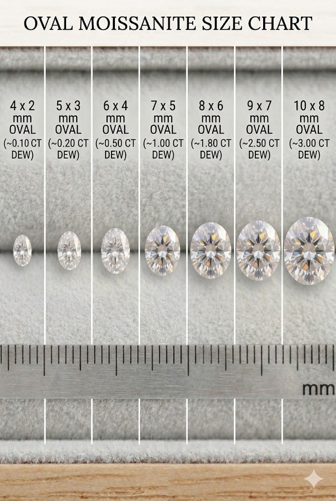 Oval White Moissanite 8x10mm - 2.00ct D - E - Gemstone Portal