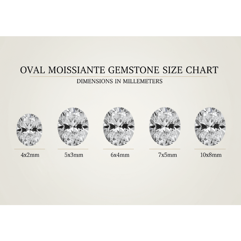 Oval White Moissanite 8x10mm - 2.00ct D - E - Gemstone Portal