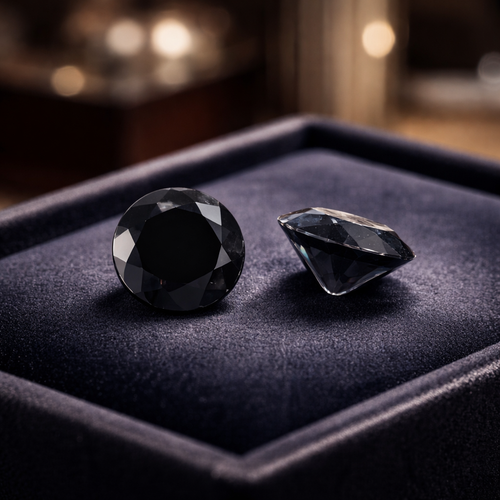 6.0mm Round Black Moissanite 0.80ct