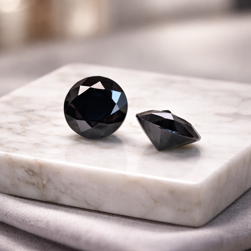 6.5mm Round Black Moissanite 1.0ct