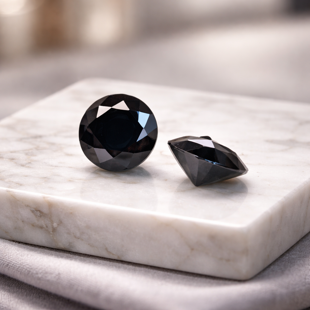 6.5mm Round Black Moissanite 1.0ct