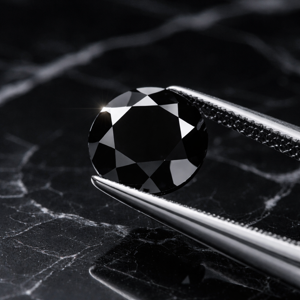 7.0mm Round Black Moissanite 1.30ct