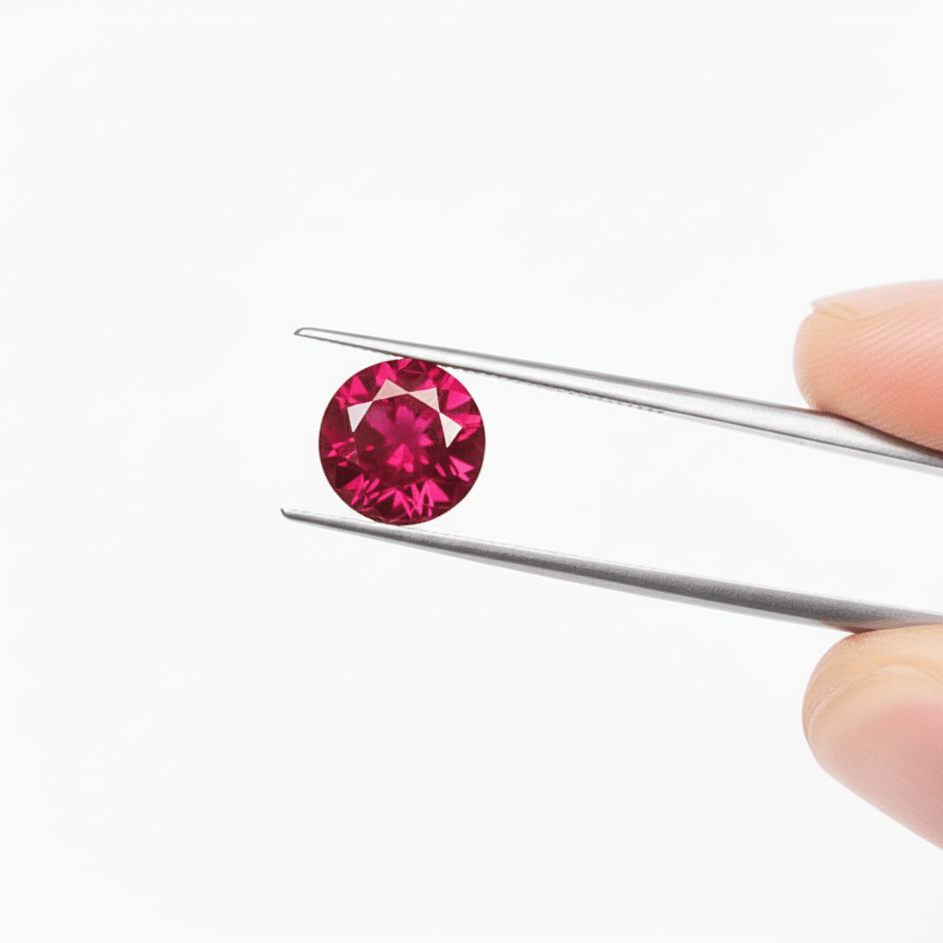 Round Lab Grown Ruby Gemstone - Gemstone Portal