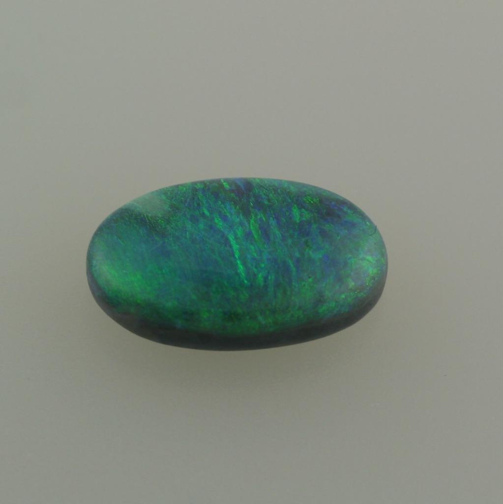 9.40 Carat Black Opal Oval Cabochon - Green Blue Fire - Gemstone Portal