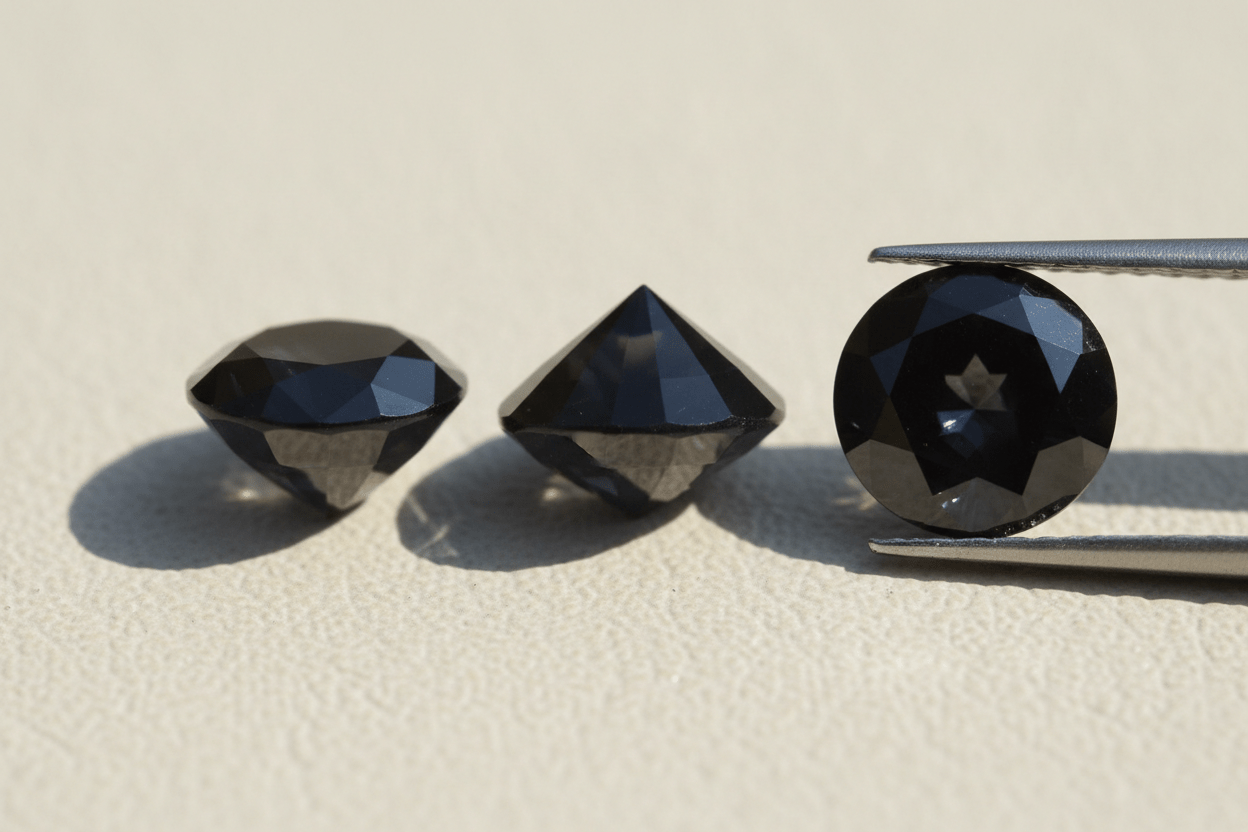 Round Black Moissanite 9.0 mm - Gemstone Portal